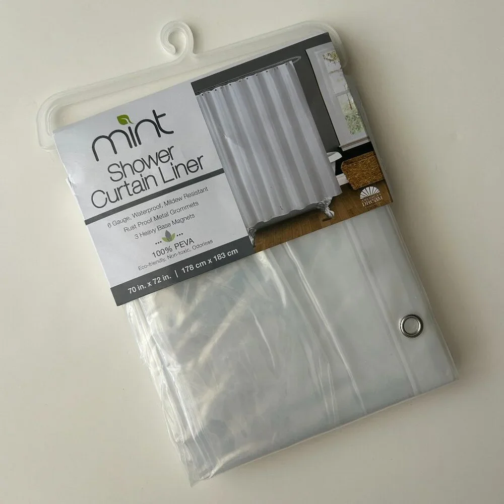 Mint NWT Shower Curtain Liner, 70 in x 72 in